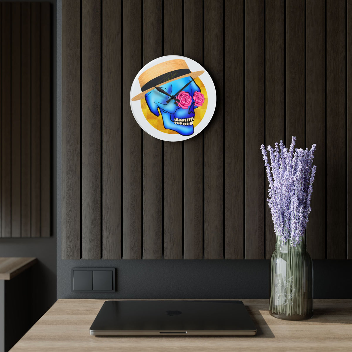 Skull Daddy Round Acrylic Wall Clock
