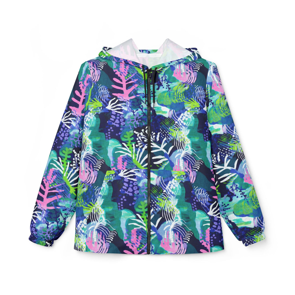 Neon Abstract Coral Reef Windbreaker Jacket