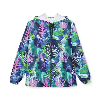Neon Abstract Coral Reef Windbreaker Jacket