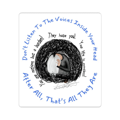 Dark Thoughts Mental Health Artwork Sticker