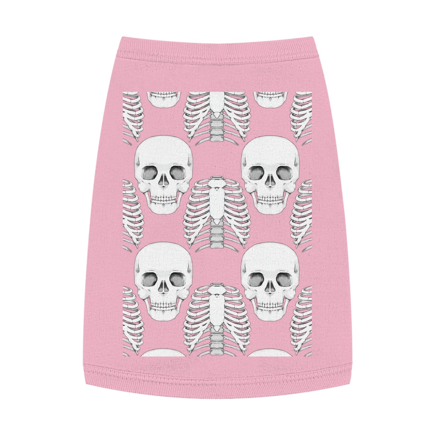 Skull & Ribcage Pet Tank Top — Gothic Halloween Dog Shirt