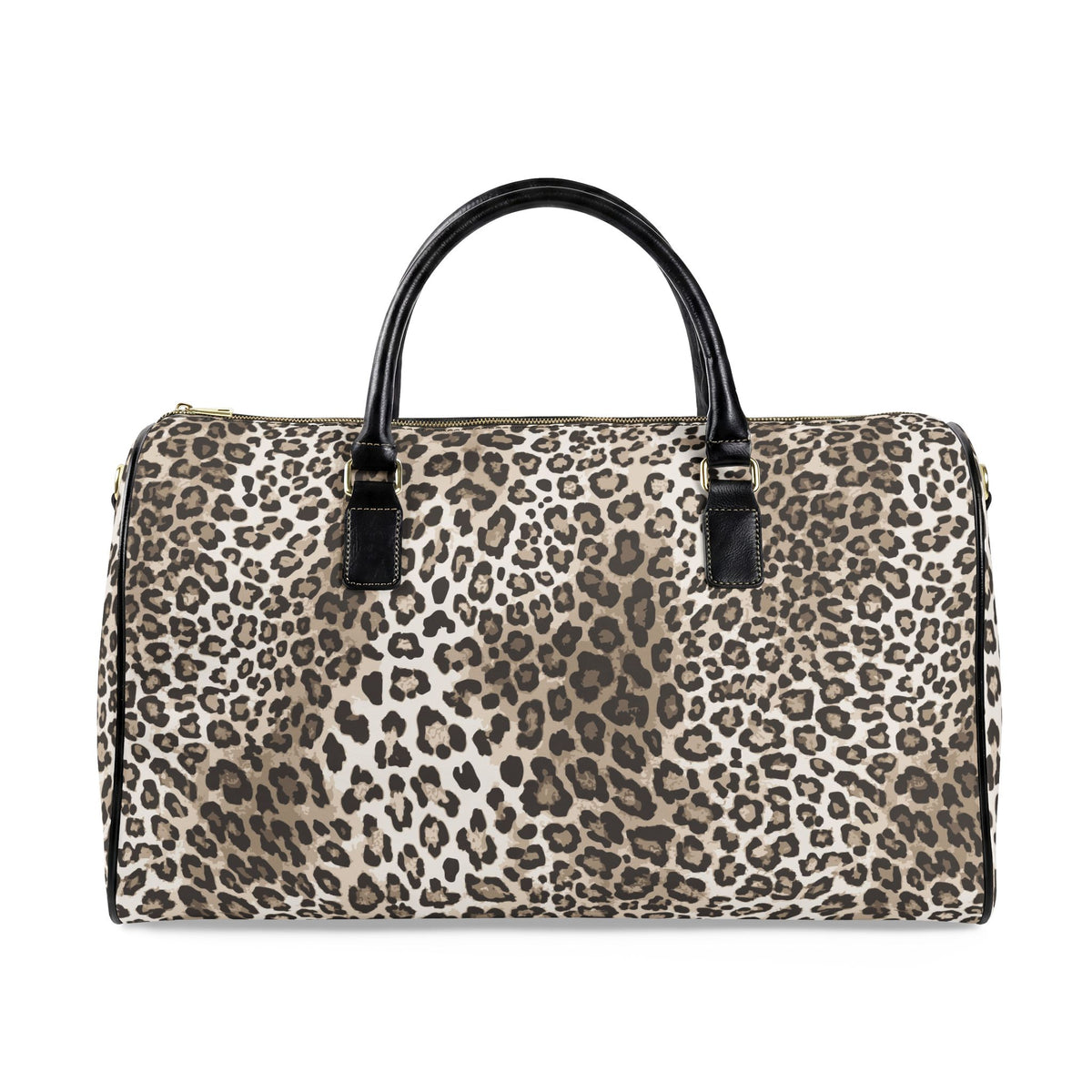 Leopard Print Faux Leather Travel Bag
