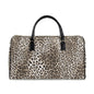 Leopard Print Faux Leather Travel Bag