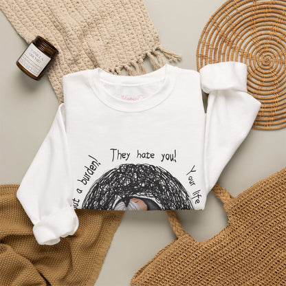 Don't Listen to the Voices Illustrated Crewneck