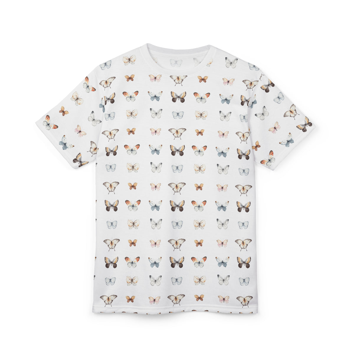 Butterfly White Stitching Unisex All-Over Print T-Shirt