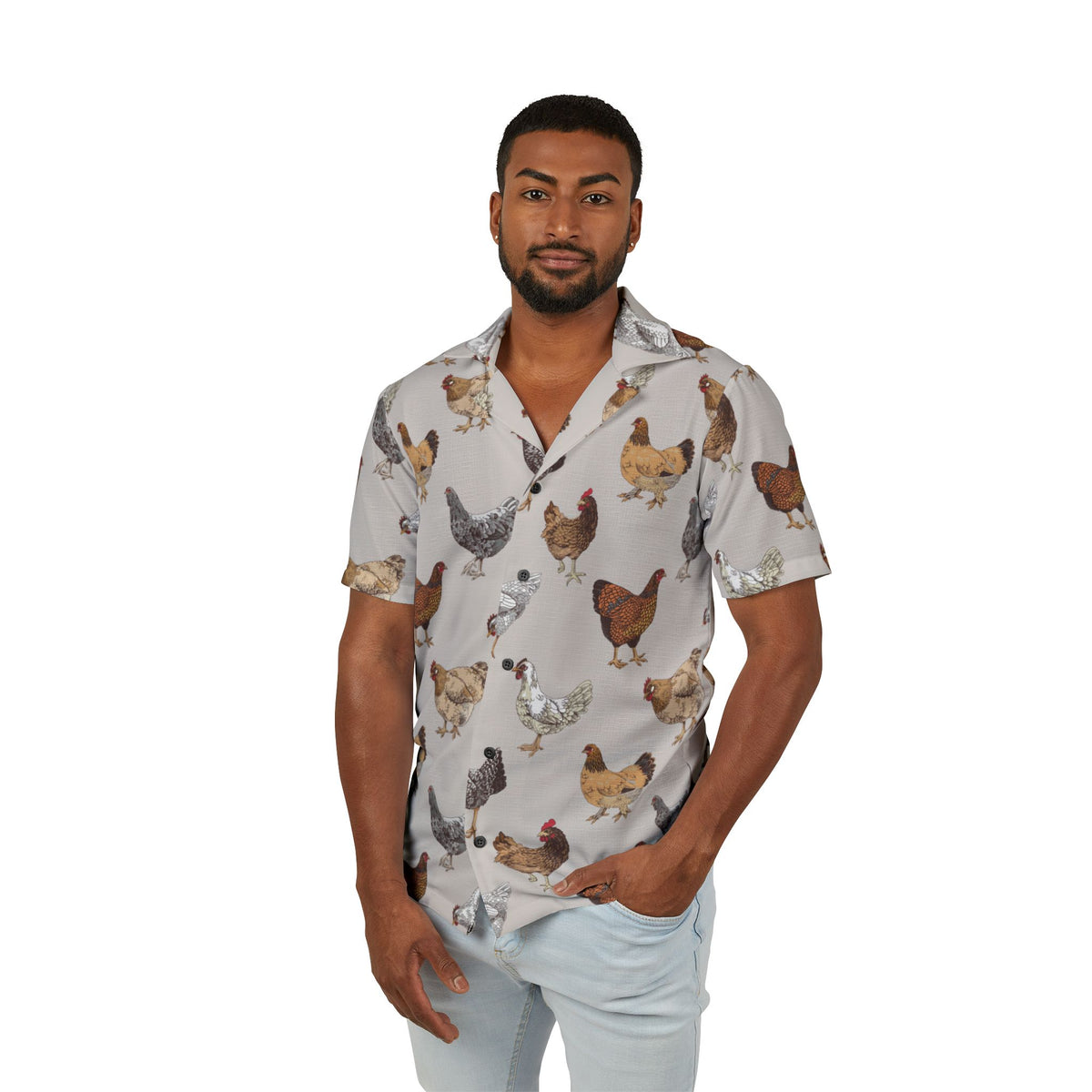 Chicken All-Over Print Hawaiian Shirt