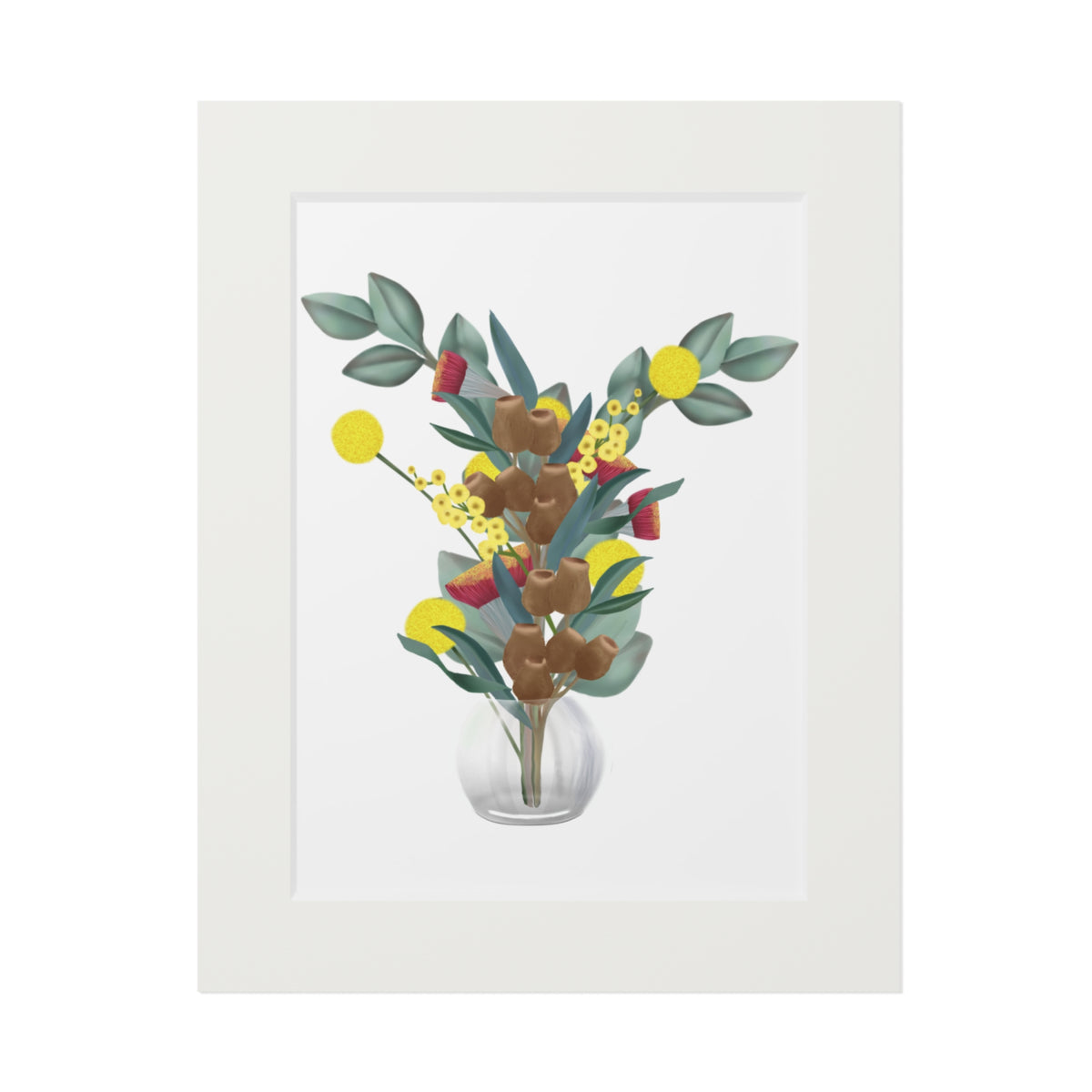 Aussie Plants Fine Art Print with Paper Mat Frame