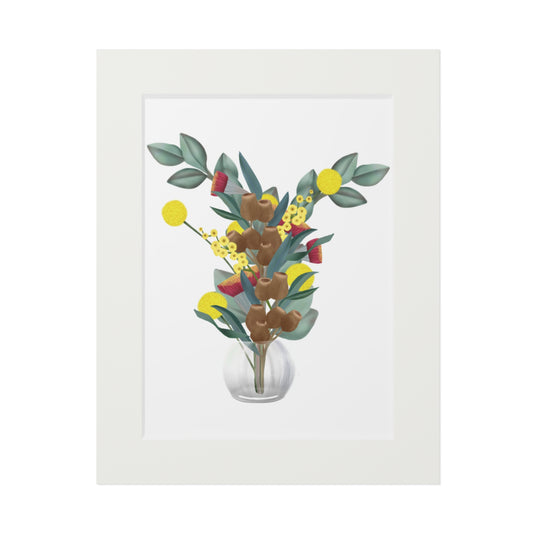 Aussie Plants Fine Art Print with Paper Mat Frame
