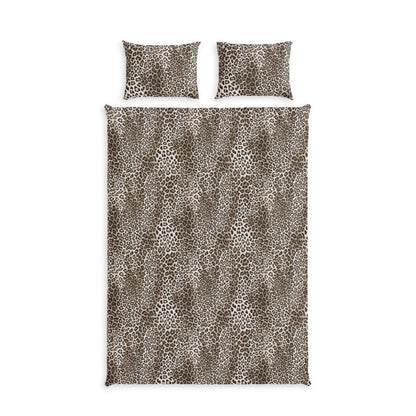 Neutral Leopard Print Cotton Duvet Cover Set