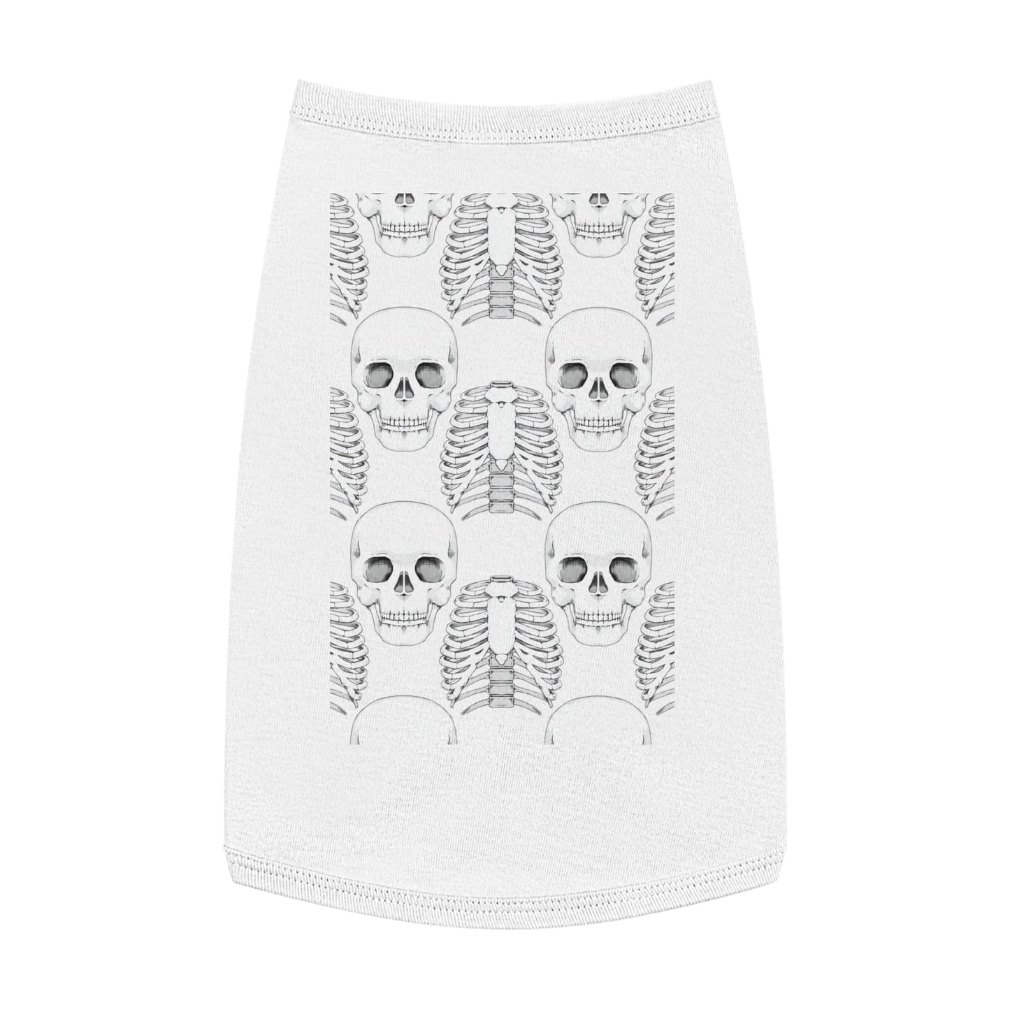 Skull & Ribcage Pet Tank Top — Gothic Halloween Dog Shirt