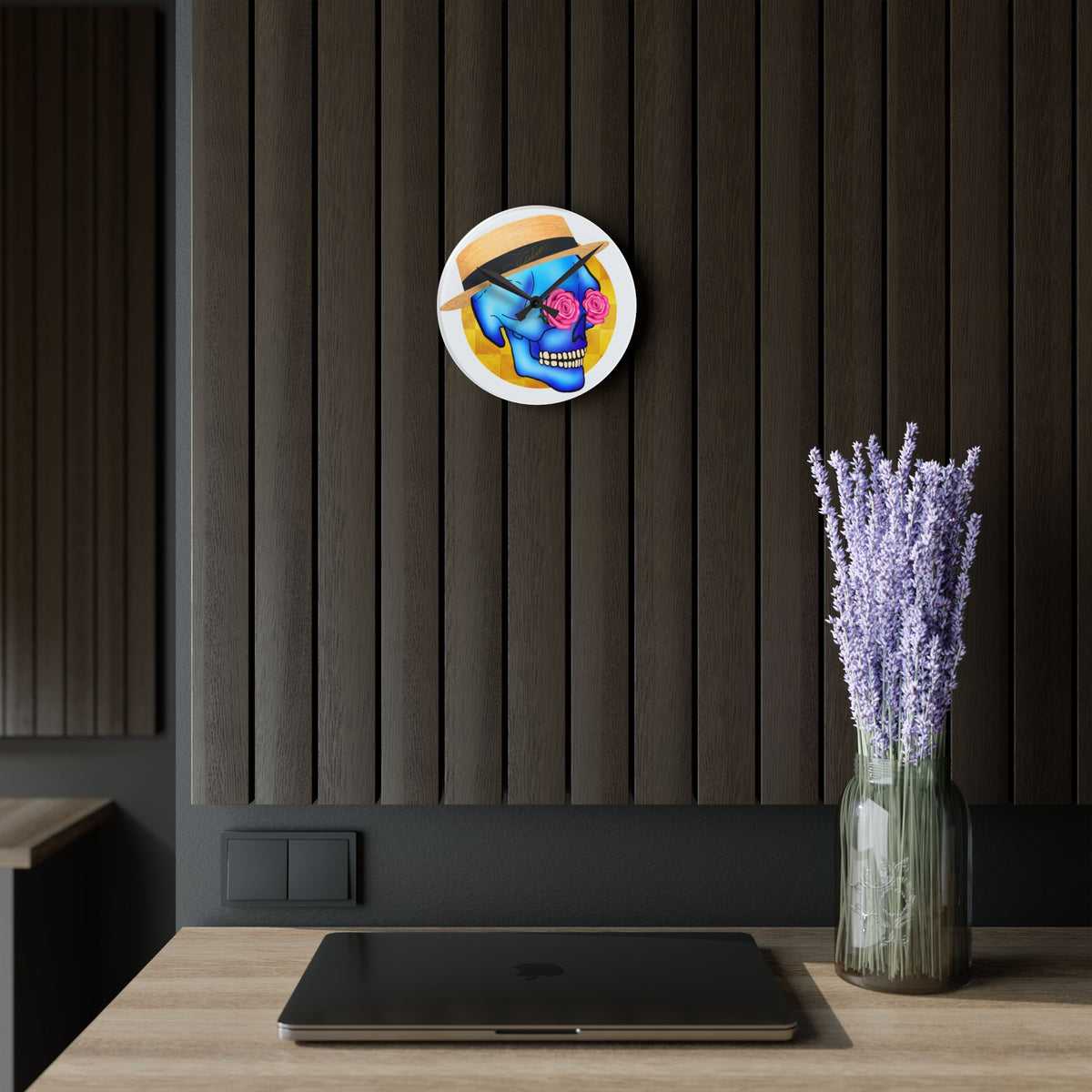 Skull Daddy Round Acrylic Wall Clock