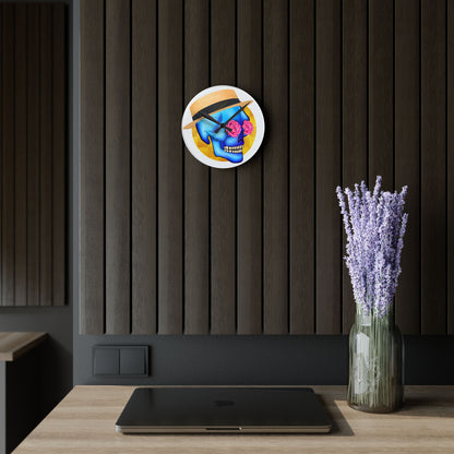 Skull Daddy Round Acrylic Wall Clock