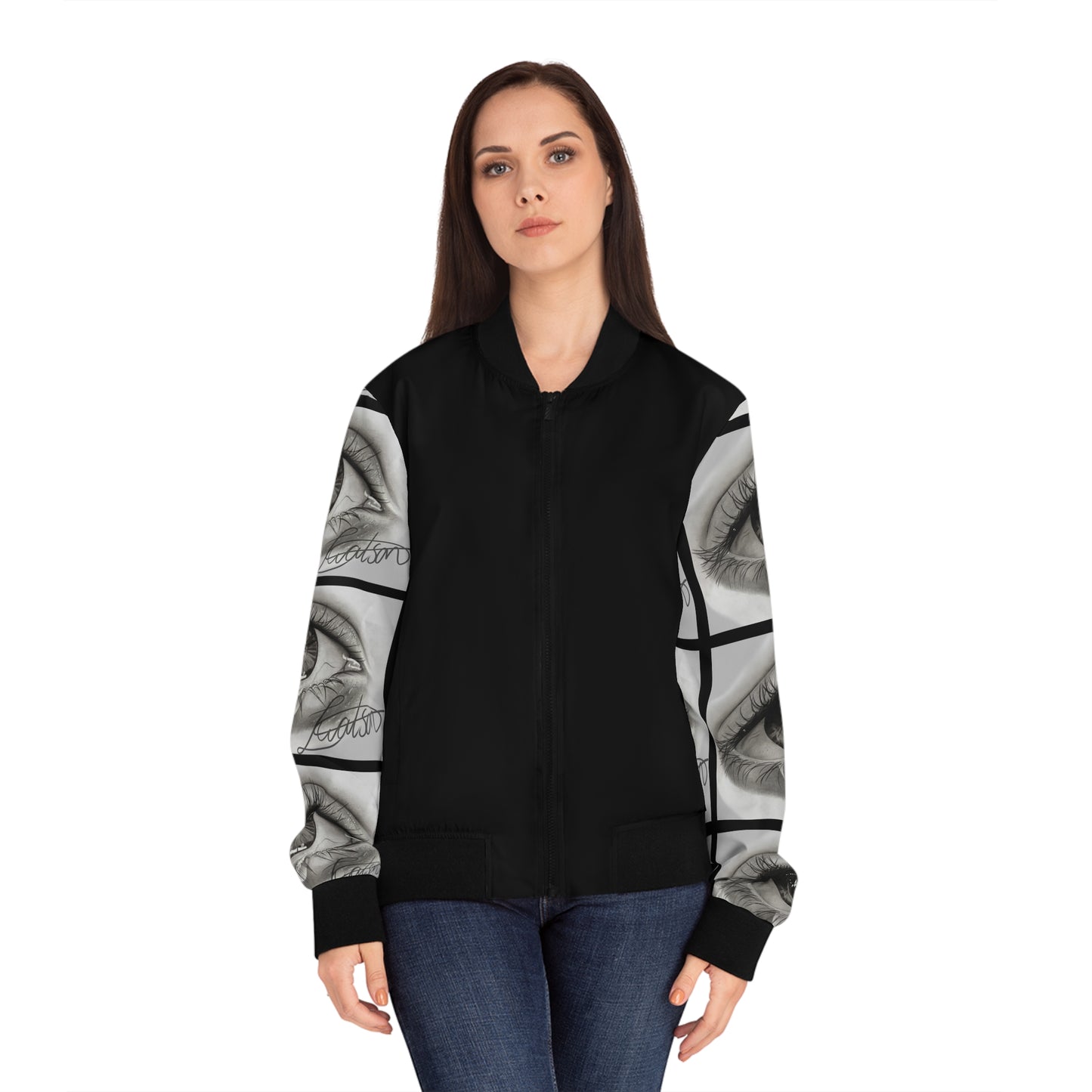 Augapfel-Ärmel-Bomberjacke