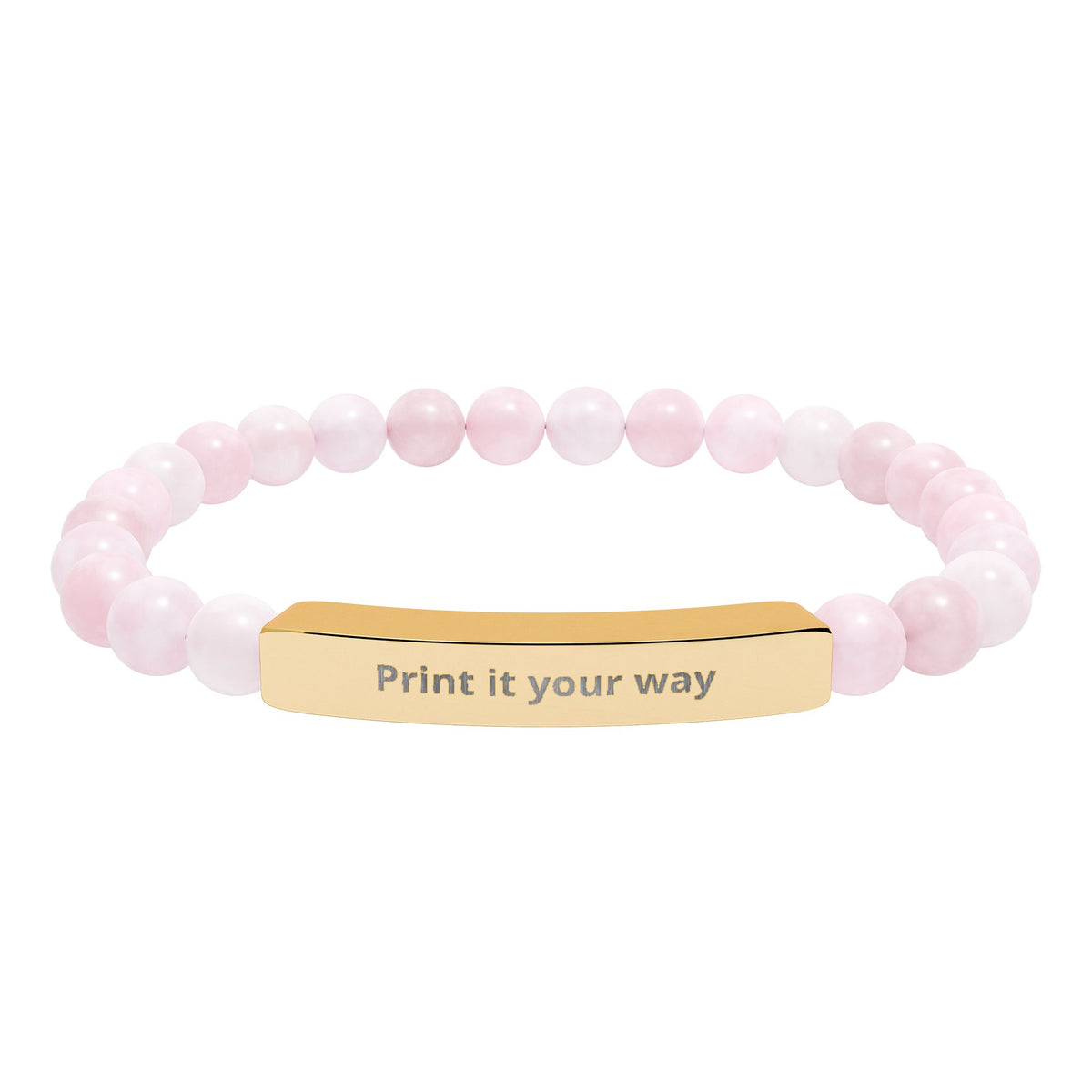 Natural Stone Stretch Bar Bracelet (Engraving)
