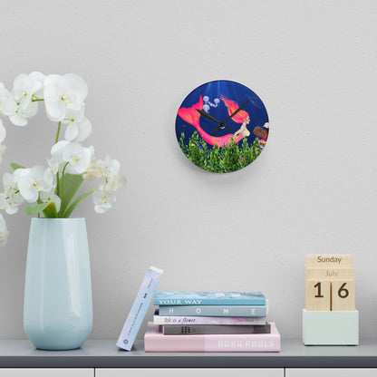 Mermaid Round Acrylic Wall Clock