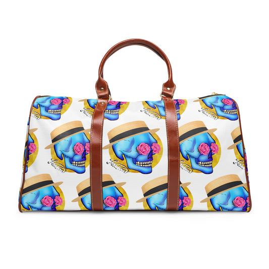 Copy of Day of the Dead Skull Waterproof Travel Bag – Floral Hat Duffle