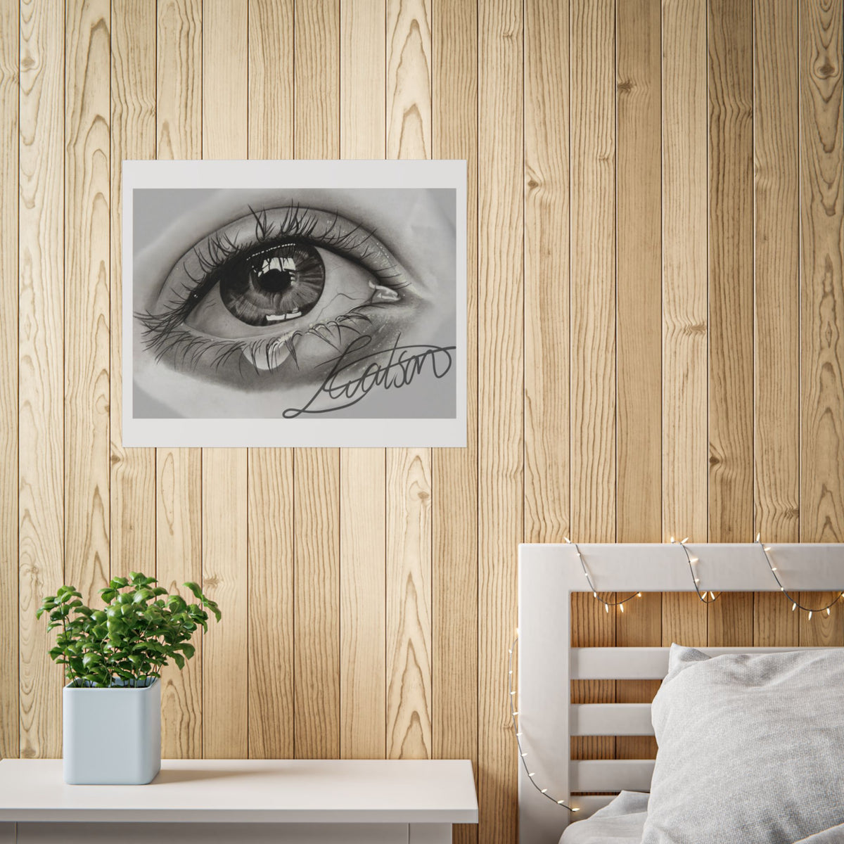 Tearful Eye Art Poster – Black and White Unframed Gallery Print