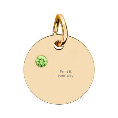 Birthstone Circle Charm (Engraving)