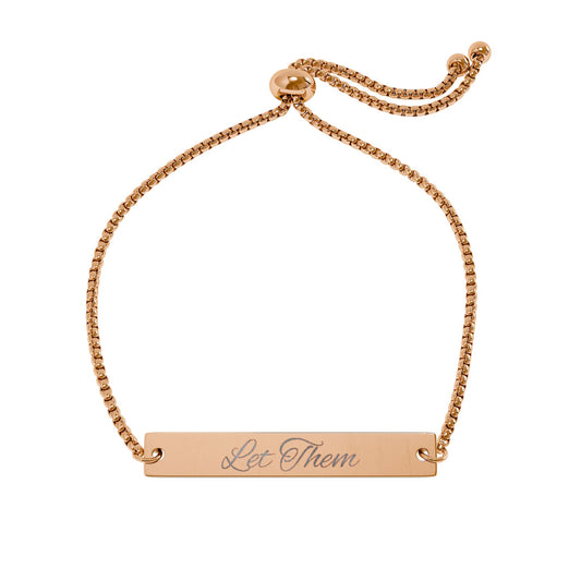Adjustable Flat Bar Bracelet (Engraving)