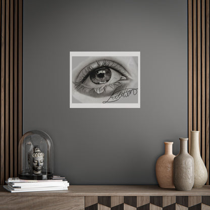 Tearful Eye Art Poster – Black and White Unframed Gallery Print