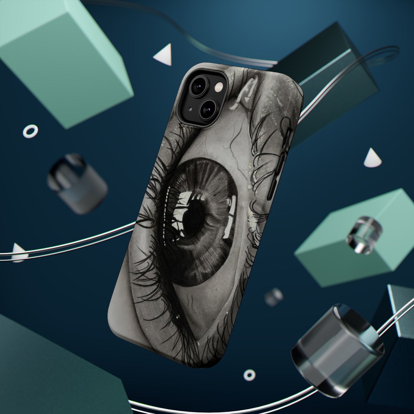 Augen-Illustration Magnetische Stoßfeste Handyhülle