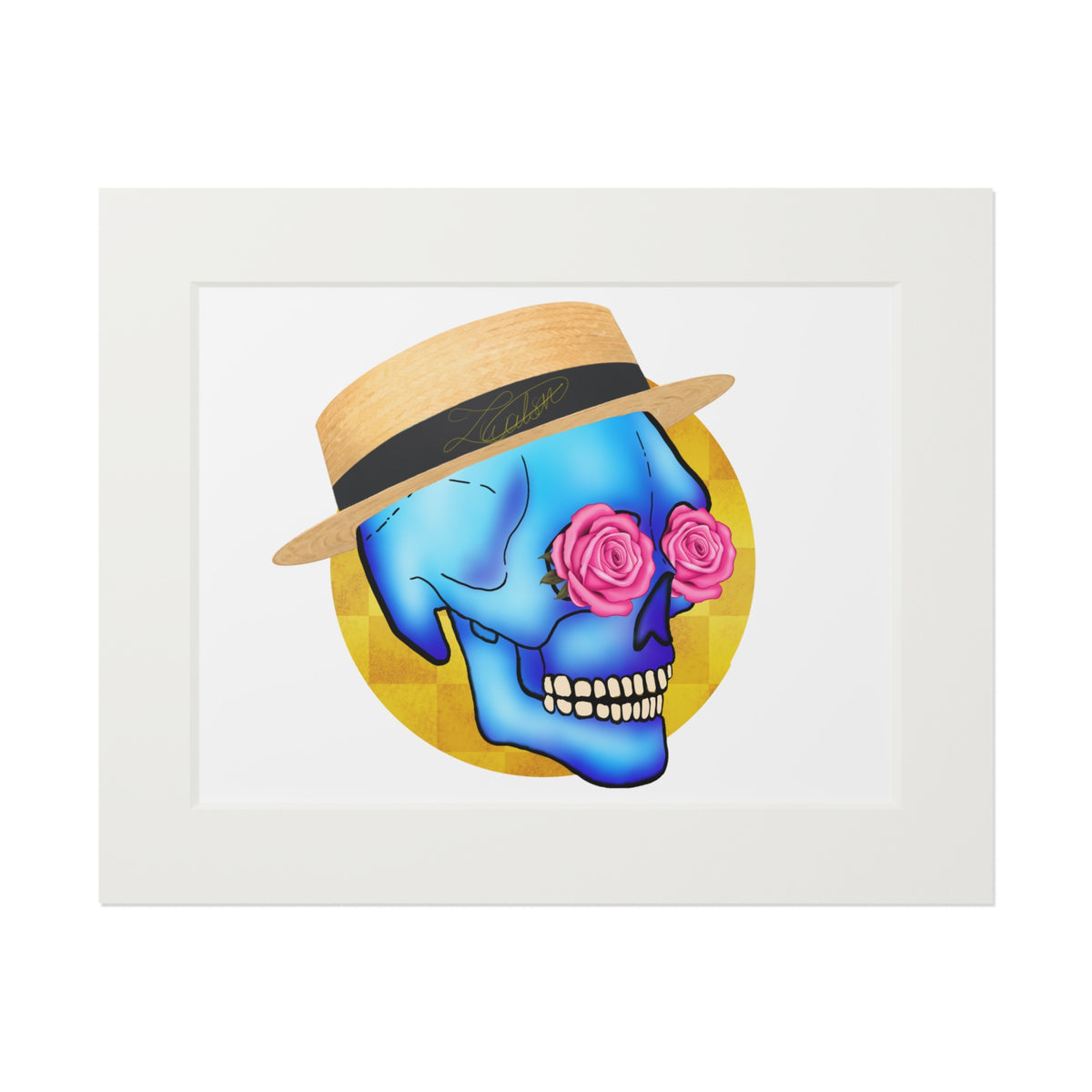 Daddy Skull Fine Art Print with Paper Mat Frame