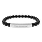 Natural Stone Stretch Bar Bracelet (Engraving)
