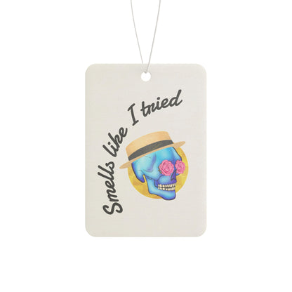 Car Air Freshener — Smells Like I Tried Skull Design