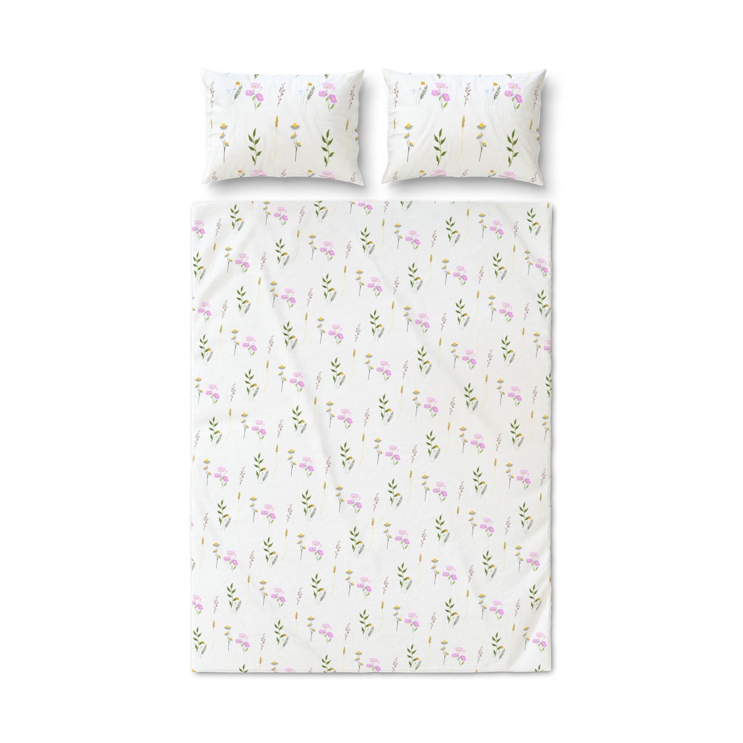 Floral Watercolor Quilt Cover Set of Three – Pink Botanical Bedding