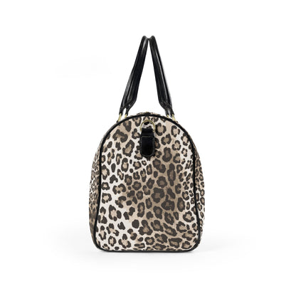Leopard Print Faux Leather Travel Bag