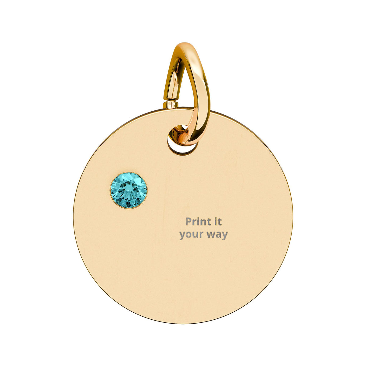 Birthstone Circle Charm (Engraving)