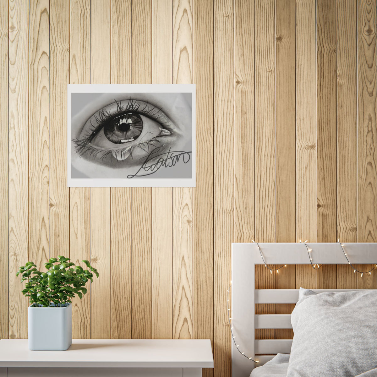 Tearful Eye Art Poster – Black and White Unframed Gallery Print