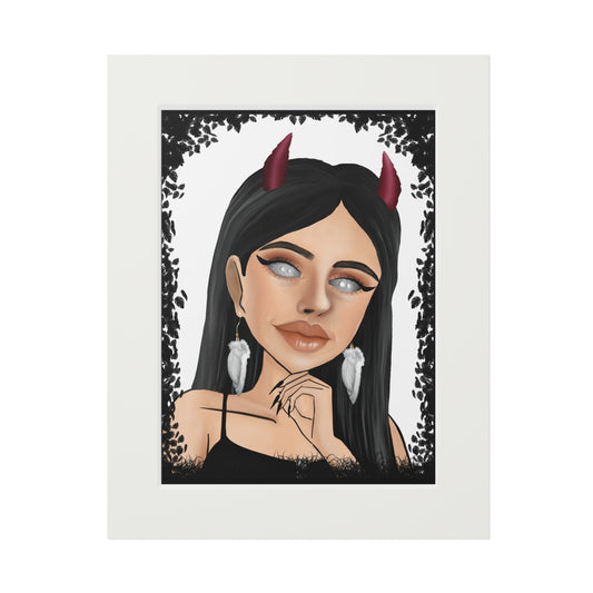 Devil Fine Art Print with Paper Mat Frame
