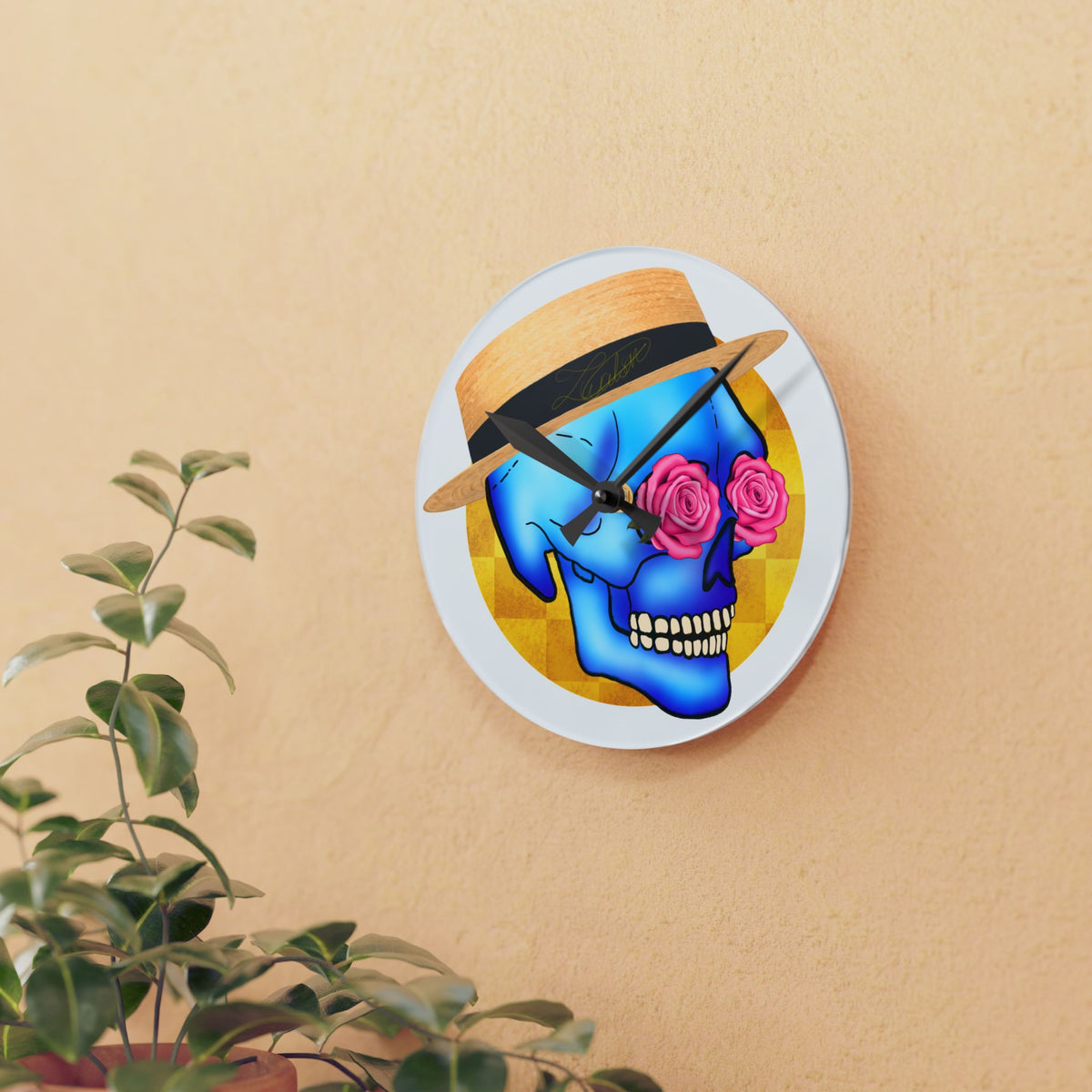 Skull Daddy Round Acrylic Wall Clock