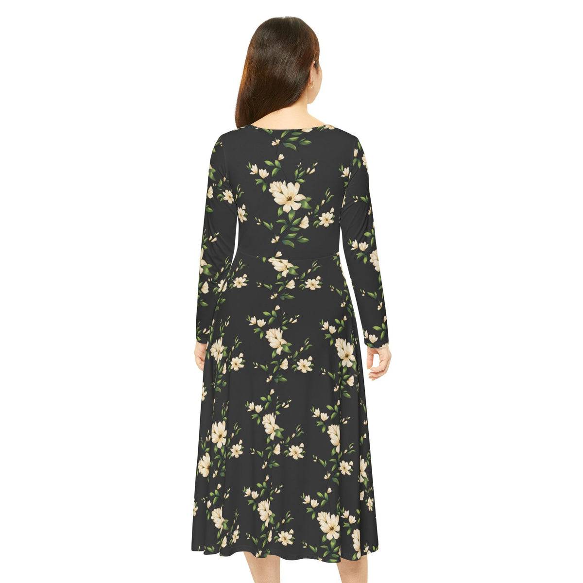 Floral Long-Sleeve Dance Dress
