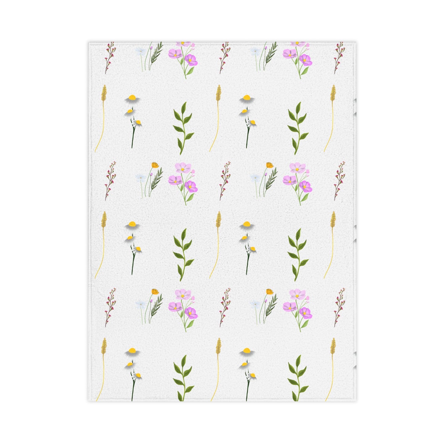 Geblümte Kleinkinddecke — Weiche rosa Wildblumen-Kinderzimmerdecke
