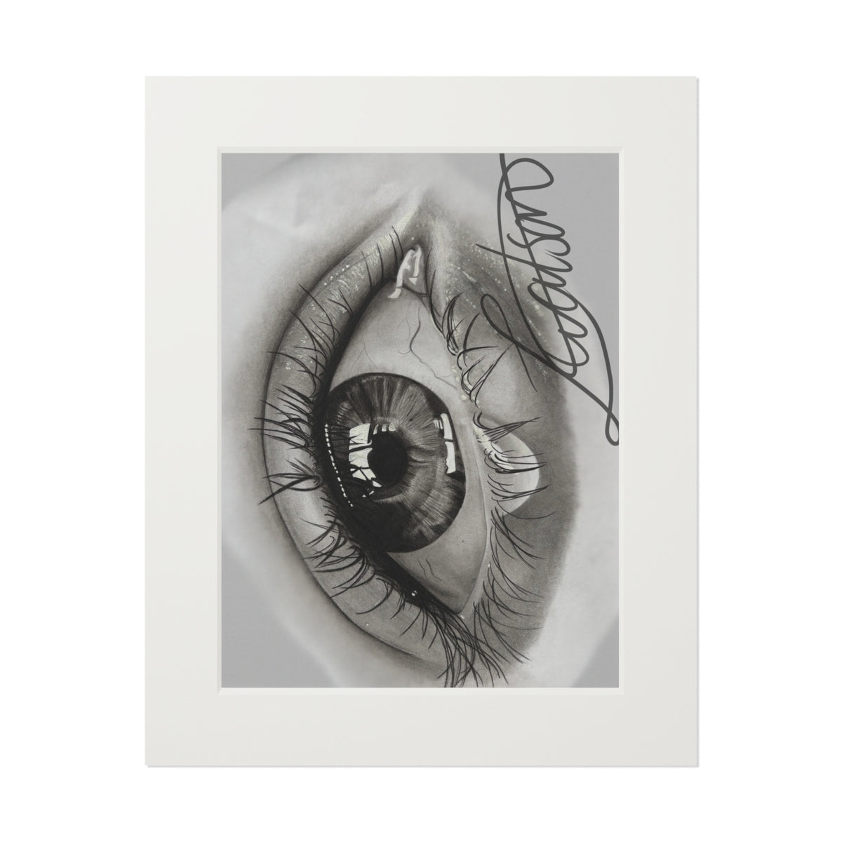 Crying Eye Fine Art Print with Paper Mat Frame