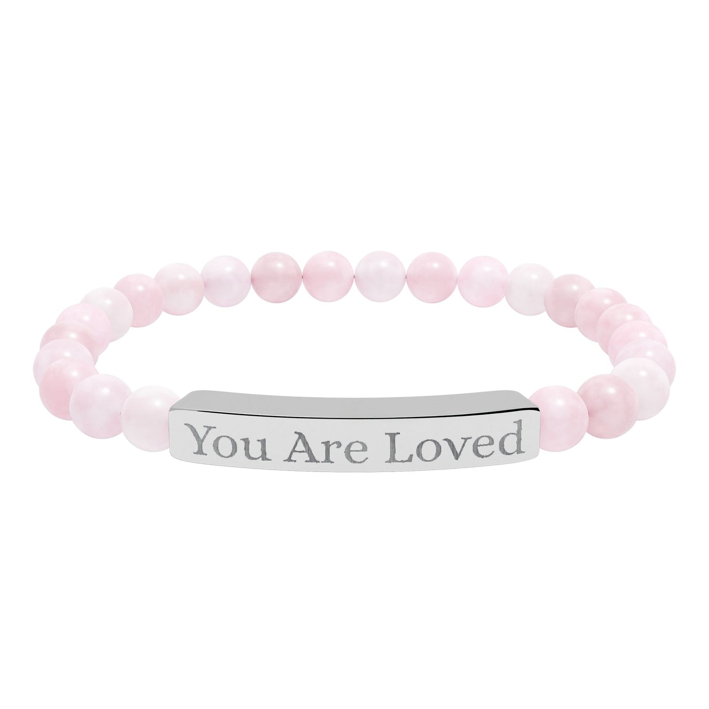 Natural Stone Stretch Bar Bracelet (Engraving)