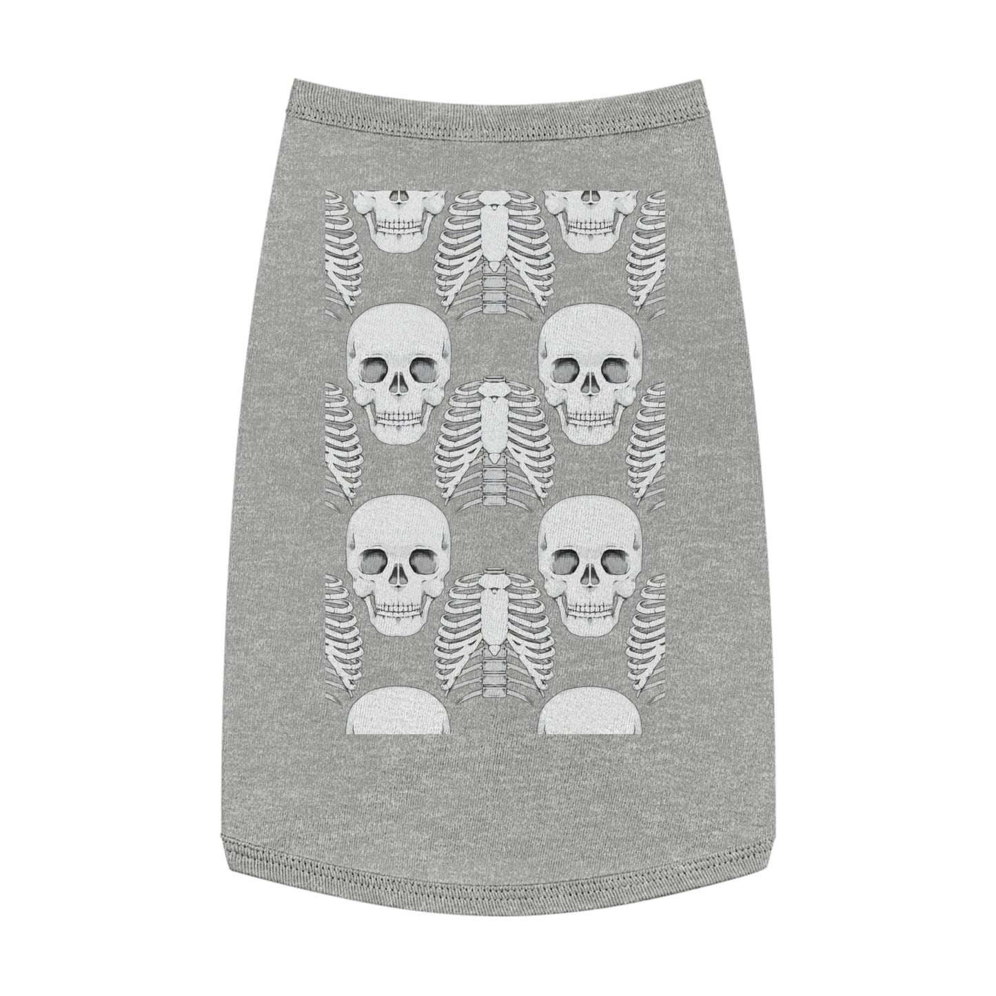 Skull & Ribcage Pet Tank Top — Gothic Halloween Dog Shirt