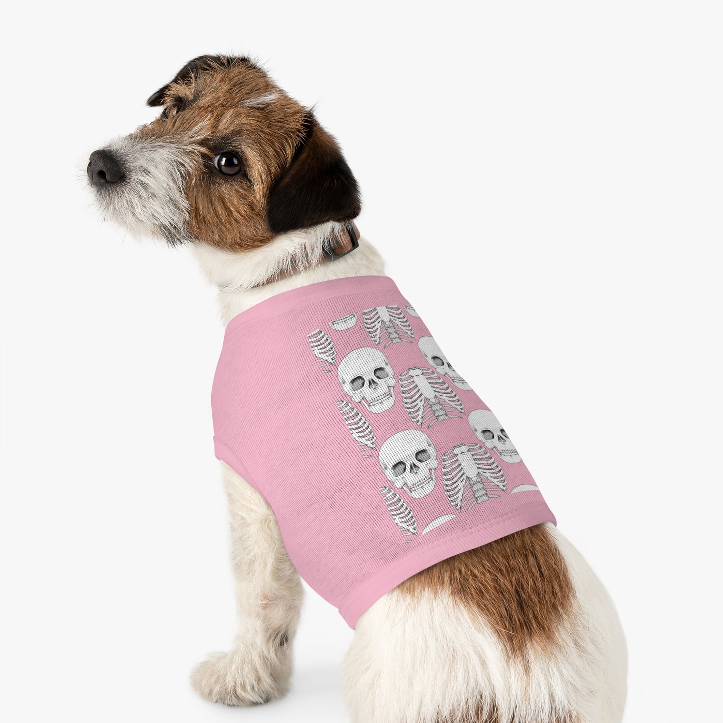 Skull & Ribcage Pet Tank Top — Gothic Halloween Dog Shirt
