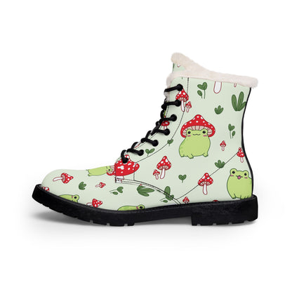Mushroom Frog Fleece-Lined Microfiber Boots