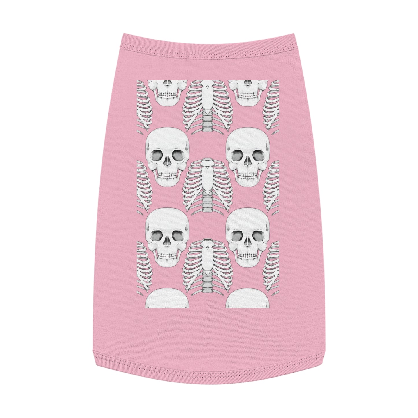 Skull & Ribcage Pet Tank Top — Gothic Halloween Dog Shirt
