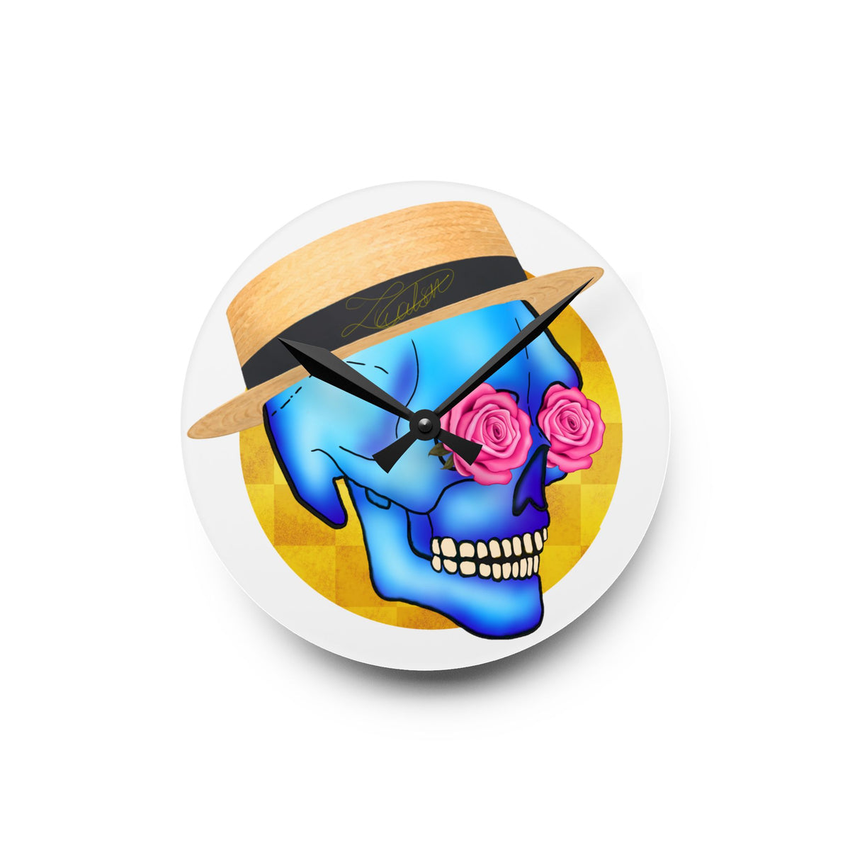 Skull Daddy Round Acrylic Wall Clock