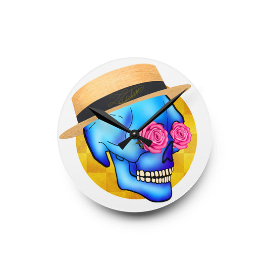 Skull Daddy Round Acrylic Wall Clock