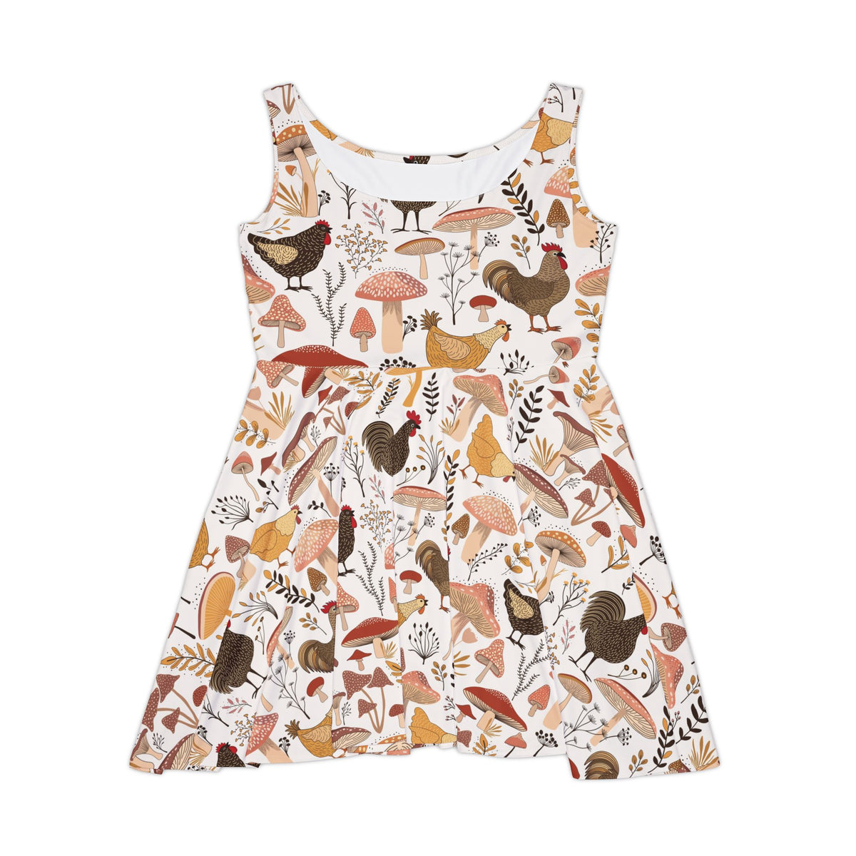 Chicken All-Over Print Skater Dress