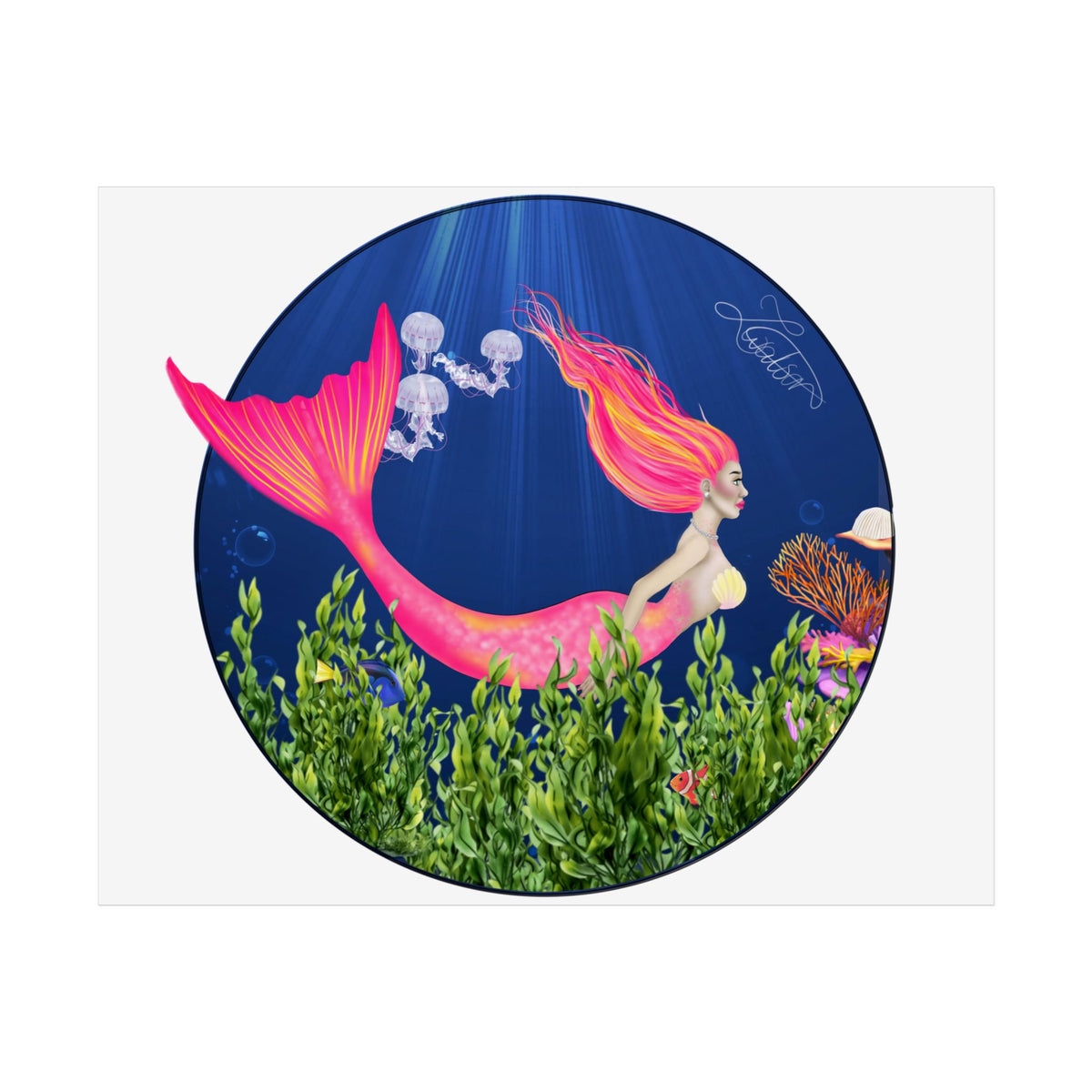 Mermaid Underwater Fantasy Unframed Poster