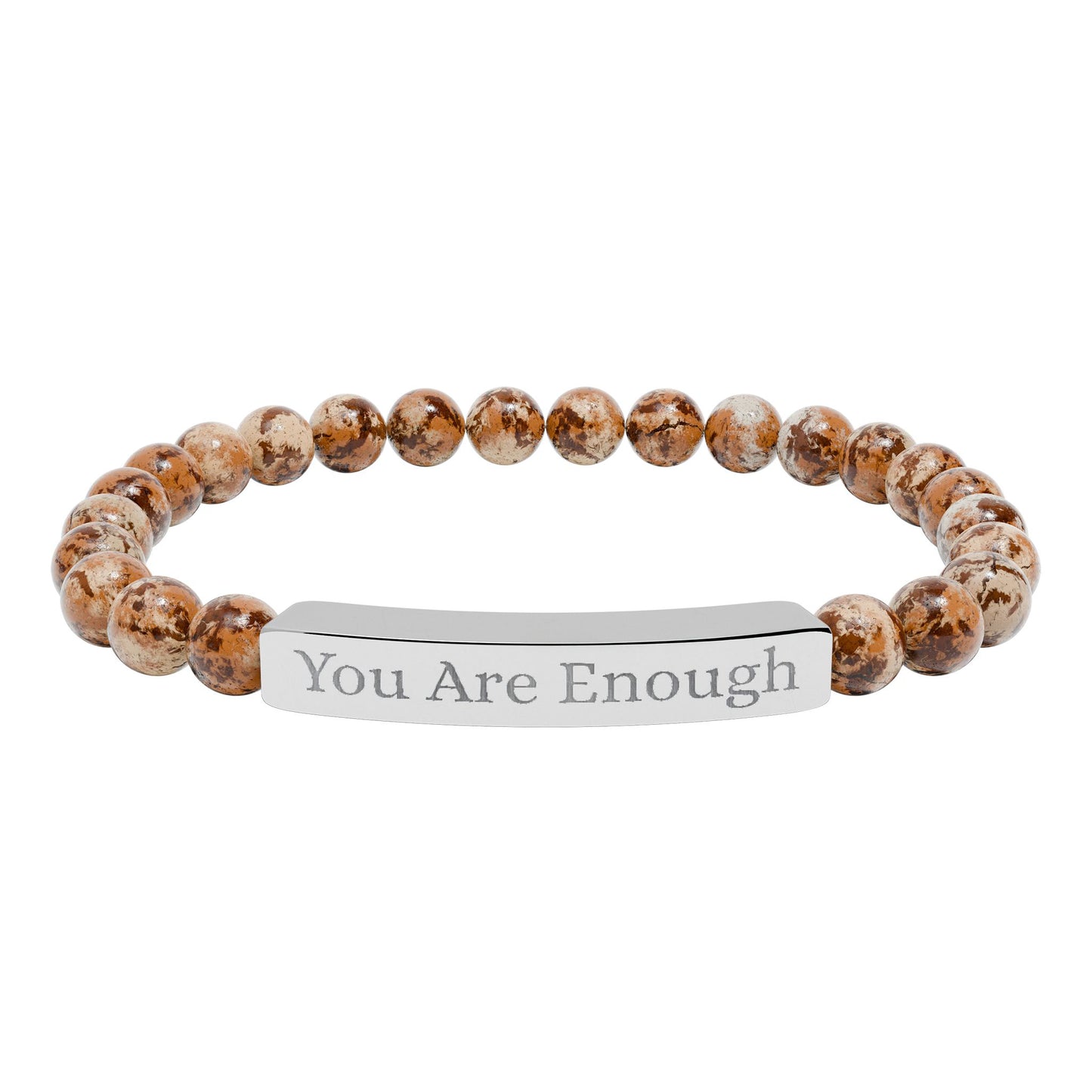 Armband mit Natursteinperlen (Gravur)
