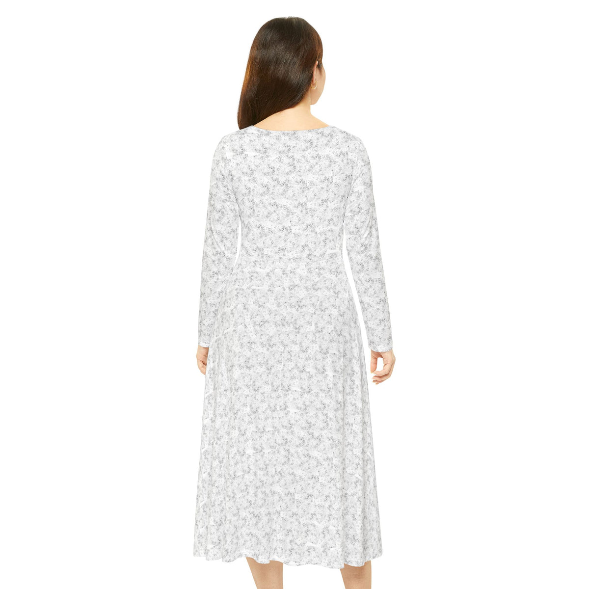Black Speckle Long-Sleeve Dance Dress