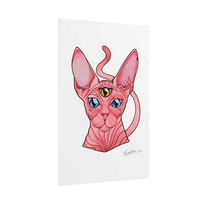 Pink Three-Eyed Cat Rolled Poster