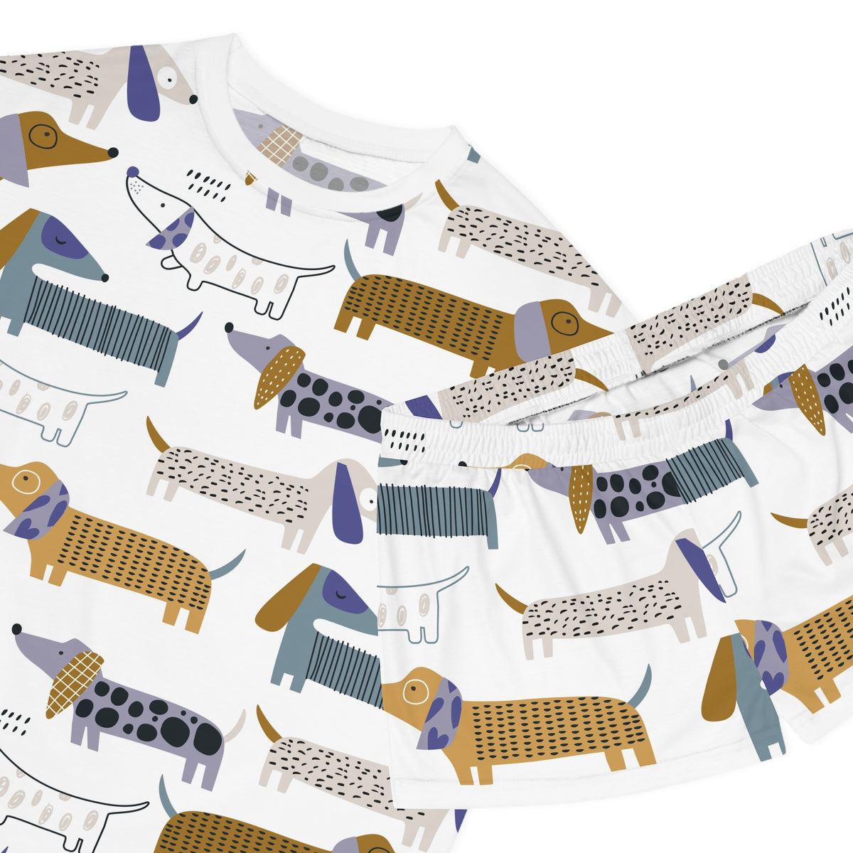 Sausage Dog Women's All-Over Print Short Pajama Set